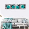 Teal Decor Wall Art for Bedroom Black and White Turquoise Rose Flower Paintings Pictures Living Room Bathroom Accessories Canvas Prints Home Decoratio