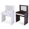 White Vanity Sets, Makeup Vanity Table with Flip up Mirror Bedroom Dresser Table Jewelry Storage XH