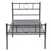 Metal Single Bed/Metal Platform Bed Frame/Foundation with HeadBoard &amp; Footboard, W/O Mattress