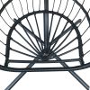 Hanging Folding Egg Chair for Indoor Outdoor Patio with Aluminum Frame and Metal Stand, 330lbs Capacity