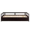 Wooden Daybed with Trundle Bed and Two Storage Drawers , Extendable Bed Daybed,Sofa Bed for Bedroom Living Room