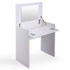 White Vanity Sets, Makeup Vanity Table with Flip up Mirror Bedroom Dresser Table Jewelry Storage XH