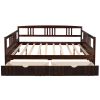 Full Size Daybed Wood Bed with Two Drawers