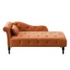 60.6" Velvet Chaise Lounge with Nailhead Trimmed and Buttons Tufted,Tufted Long Lounger with Solid Wood Legs and1 Pillow