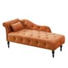 60.6" Velvet Chaise Lounge with Nailhead Trimmed and Buttons Tufted,Tufted Long Lounger with Solid Wood Legs and1 Pillow