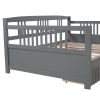 Full Size Daybed Wood Bed with Two Drawers