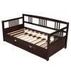 Twin Size Daybed Wood Bed with Twin Size Trundle