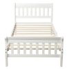 Wood Platform Bed Twin Bed Frame Panel Bed Mattress Foundation Sleigh Bed with Headboard/Footboard/Wood Slat Support