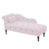 60.6" Velvet Chaise Lounge with Nailhead Trimmed and Buttons Tufted,Tufted Long Lounger with Solid Wood Legs and1 Pillow