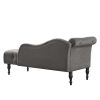 60.6" Velvet Chaise Lounge with Nailhead Trimmed and Buttons Tufted,Tufted Long Lounger with Solid Wood Legs and1 Pillow