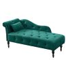 60.6" Velvet Chaise Lounge with Nailhead Trimmed and Buttons Tufted,Tufted Long Lounger with Solid Wood Legs and1 Pillow