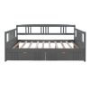 Full Size Daybed Wood Bed with Two Drawers