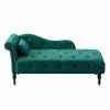 60.6" Velvet Chaise Lounge with Nailhead Trimmed and Buttons Tufted,Tufted Long Lounger with Solid Wood Legs and1 Pillow