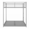 Full over Full Metal Bunk Bed, Low Bunk Bed with Ladder