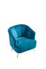 Modern furniture blue velvet armchair living room bedroom