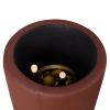 Round Storage Ottoman Faux Leather Upholstered Footrest Stool for the Living Room Bedroom