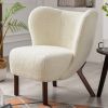 Tufted Side Chair with Solid Wood Legs for Living Room Bedroom