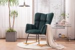 Modern Velvet Tufted Upholstered Rocking Chair Padded Seat for Living Room Bedroom