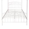 Metal Canopy Bed Frame with Ornate European Style Headboard & Footboard Perfectly Fits Your Mattress Easy DIY Assembly All Parts Included, Full Black