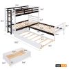 Twin Size L-Shaped Bunk Bed and Platform Bed with Trundle and Drawer(Expected Arrival Time:7.30)