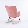 Modern Velvet Tufted Upholstered Rocking Chair Padded Seat for Living Room Bedroom