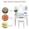 Foldable 3 Mirrors with 7 Drawers Dressing Table White RT