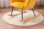 Modern Velvet Tufted Upholstered Rocking Chair Padded Seat for Living Room Bedroom