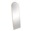 Full Length Wall Mirror - 65' x 22' Arched Free Standing Body Mirror with Clothes Rod, Black Metal Framed Large Floor Mirror for Bedroom, Modern Big W