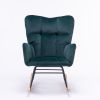 Modern Velvet Tufted Upholstered Rocking Chair Padded Seat for Living Room Bedroom