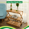 Acacia 3 Tiers Wooden Plants Stand Foldable Shoe Rack Multipurpose Shelf Perfect Idea For Living Room, Bedroom, Hallway, Bathroom Natural Color.