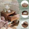 Wooden End Side Table Nightstand with Drawer Storage Shelf