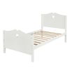 Twin Size Wood Platform Bed with Headboard,Footboard and Wood Slat Support