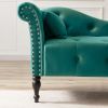 60.6" Velvet Chaise Lounge with Nailhead Trimmed and Buttons Tufted,Tufted Long Lounger with Solid Wood Legs and1 Pillow