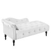 60.6" Velvet Chaise Lounge with Nailhead Trimmed and Buttons Tufted,Tufted Long Lounger with Solid Wood Legs and1 Pillow