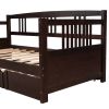 Twin Size Daybed Wood Bed with Twin Size Trundle