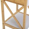 Bamboo Nightstand, Wood End Table with Drawer, Storage Shelf, X-Shape Frame, Side Table for Living Rooms, Bedrooms, Offices XH