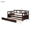 Twin Size Daybed Wood Bed with Twin Size Trundle