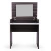 Vanity Make-up Dressing Table with Flip up Mirror Top Spacious Storage Vanity Table, Ebony and White XH