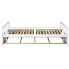 Wooden Daybed with Trundle Bed and Two Storage Drawers , Extendable Bed Daybed,Sofa Bed for Bedroom Living Room