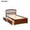 Twin Platform Storage Bed Wood Bed Frame with Two Drawers and Headboard