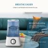 2-in-1 Ultrasonic Humidifiers for Large Bedroom 1.2 Gallon Tank, Choose Color