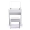 Makeup Table with Mirror, Storage and Stool, Lady's Dressing up Station