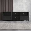 70.08 Inch Length Furniture Black TV Stand for Living Room and Bedroom, with 2 Drawers and 4 High-Capacity Storage Compartment.