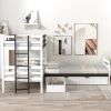 Twin Size L-Shaped Bunk Bed and Platform Bed with Trundle and Drawer(Expected Arrival Time:7.30)