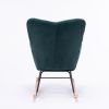 Modern Velvet Tufted Upholstered Rocking Chair Padded Seat for Living Room Bedroom