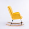 Modern Velvet Tufted Upholstered Rocking Chair Padded Seat for Living Room Bedroom