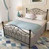 Full Size Metal bed frame , Solid Sturdy Steel Slat Support, No Box Spring Needed and Easy Assembly,Black