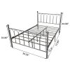 Full Size Bed Frame with Classic Headboard Metal Bed Frame Under Bed Storage Mattress Foundation No Box Spring Needed, Black