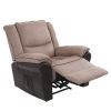 Functional sofa chair with 8-point massage + heating, manual reclining Flat sofa chair, ergonomic wool linen + pu fabric heavy duty sofa, suitable for