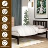 Wood Platform Bed with Headboard/Wood Slat Support, Twin (Espresso) RT